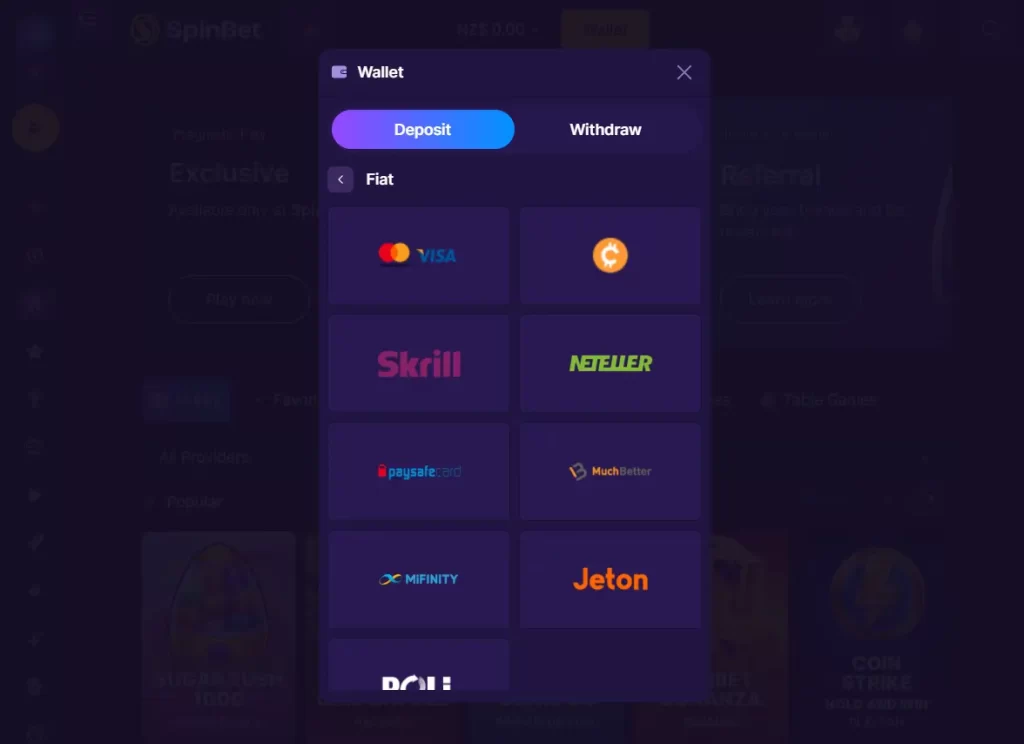 Payment Methods for SpinBet Deposit