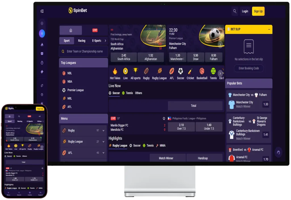 SpinBet Betting on Mobile and Desktop